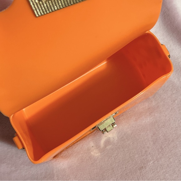 🎉HP!🎉 Orange Jelly Studded Crossbody Bag — NWOT - Picture 7 of 13